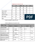 Cuadro de Medidas y Adaptaciones de Camisa de Vestir