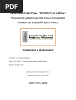 Informe de Circuitos Digitales A Sumadores y Restadores