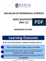 Lecture 5 - Dispersion of Data Batch 11