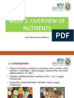 Week 2 & 3 - Overview of Nutrients