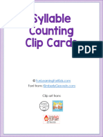 Syllable Counting Clip Cards