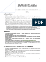 Colégio Santa Ângela: Processo Seletivo de Descontos E Bolsas de Estudo - 2024 Edital Do Processo Seletivo