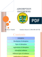 Adsorption Isotherms: Dr. K.K. Chahal Jaskirat Kaur (L-2016-BS-265-M)