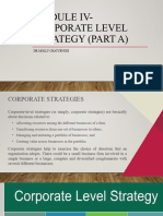 Module IV - Corporate Level Strategy (Part A)