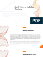 Lecture 1 Equations in Motion - A Primer On Modelling and Differential Equations