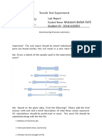 Tensile Report Manufacturing