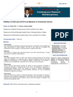 Utilities of CEA and CA19-9 As Markers in Colorectal Cancer