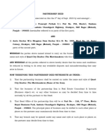 Format of Partnership Deed