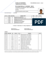 Boleta de Matricula Y Horario 2023-2 Duplicado: Universidad Nacional de Ingenieria