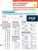 Korean Grammar Language Study Card