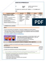 S, A. Matematica - Expresamos de Lenguaje Verbal A Algebraico