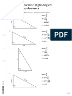 A-Level Preparation - Right Angled Trigonometry - Answers