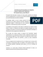 Sozzo-Bianchi - La Emergencia Del Derecho Del Consumidor en La Argentina. Principales Modificaciones Legislativas.