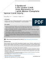 Spinal Cord Epidural Stimulation For Lower Limb Motor Function Recovery in Individuals With Motor Complete Spinal Cord Injury