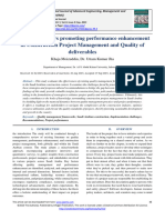 A Study of Factors Promoting Performance Enhancement in Construction Project Management and Quality of Deliverables