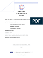 TRABAJO PRACTICO - Embriologia - Malfomaciones Congênitas Por Drogas y Hormônios