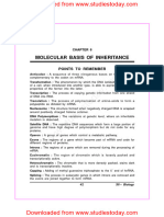 CBSE Class 12 Biology - Molecular Basis of Inheritance Assignment