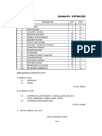 Summary Estimated Cost