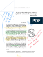 La Sociología Comprensiva Como Un Capítulo de La Historia de La Sociología