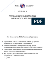 Topic 3 - Approaches To Implementing Information Assurance