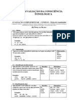 Avaliação Da Consciência Fonologica