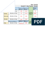 Period / Day: Class Timetable Grade 4T - Class Teacher - Revathi Yegappan