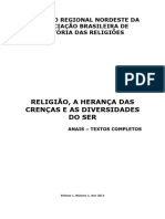 Simpósio Regional Nordeste História Das Religiões 2013