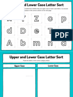 Uppercase and Lowercase Letters Worksheet