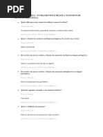 QUESTIONÁRIO Disciplinas 16 A 20