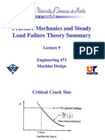 Fracture Mechanics and Steady Load Failure Theory Summary