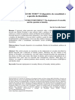 2 - "O SEXO, A RAZÃO DE TUDO" O Dispositivo Da Sexualidade e A Questão Da Identidade.