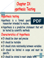 Chapter - IX 9 Hypotheses Testing