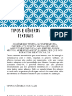 Tipos e Gêneros Textuais