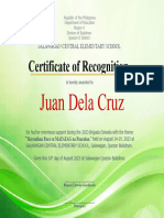 Certificate of Recognition: Juan Dela Cruz