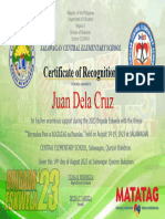 Certificate of Recognition: Juan Dela Cruz