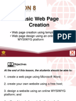 8 - Basic - Webpage - Creation Using Wysiwyg Empowerment Technologies