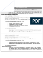 DOLE CS Form No. 212 Attachment Work Experience Sheet 1