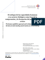 El Enfoque de Las Capacidades Humanas y Su Carácter Dialógico Como Base de La Comprensión y La Formación Del Pensamiento Crítico