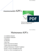 Maintenance KPIs