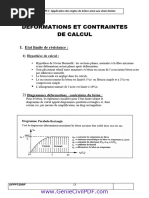 Déformations Et Contraintes de Calcul