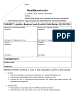 Logistics Engineering - Supply Chain Design - 212 - Final