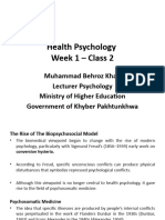 Health Psychology - Week 1 - Class 2