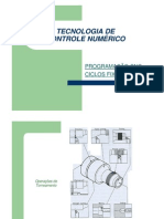 Programacao CNC - TECNOLOGIA DE CONTROLE NUMÉRICO CICLOS FIXOS