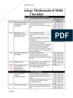 OCR Maths Skills A Level Biology Checklist 2015