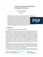 Computer Assisted Proofs and Automated Methods in Mathematics EducationElectronic Proceedings in Theoretical Computer Science EPTCS