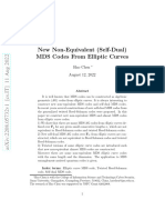 New Non-Equivalent (Self-Dual) MDS Codes From Elliptic Curves (Hao Chen)