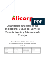 Descripción Detallada de Los Indicadores y SLAs Del Servicio Mesa de Ayuda y Estaciones de Trabajo