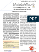 Evaluation of The Teaching Quality Model and Its Relationship With Students' Academic Performance Through Partial Least Squares-Structural Equation Model