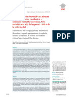 Microangiopatías Trombóticas Púrpura Trombocitopénica Trombótica y Síndrome Hemolítico Urémico. Una Revisión Más Allá Del Espectro Clínico de La Enfermedad