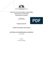 División de Ciencias Sociales y Humanidades Departamento de Filosofía Licenciatura en Historia